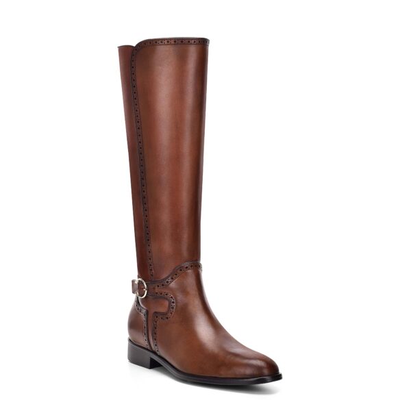 BOTA CUADRA EN PIEL DE RES NATURAL