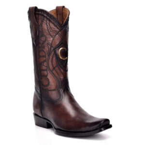 BOTA CUADRA EN PIEL GENUINA DE RES