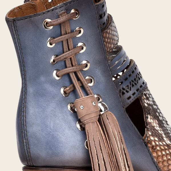 BOTA CUADRA EN PIEL DE PITON BELLY PLUNGE BLUSH - Image 7