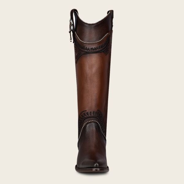 BOTA CUADRA EN PIEL DE RES PITBULL DAMASCO - Image 6