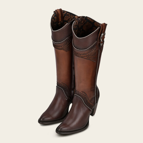 BOTA CUADRA EN PIEL DE RES PITBULL DAMASCO - Image 7