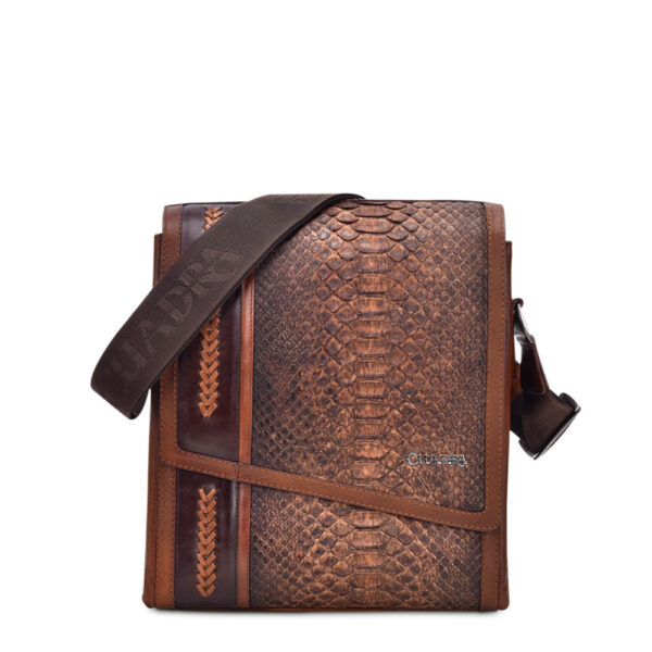 BANDOLERA CUADRA EN PIEL DE PITON