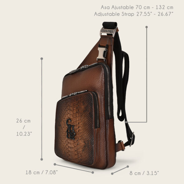 BANDOLERA CUADRA EN PIEL DE PITON - Image 7