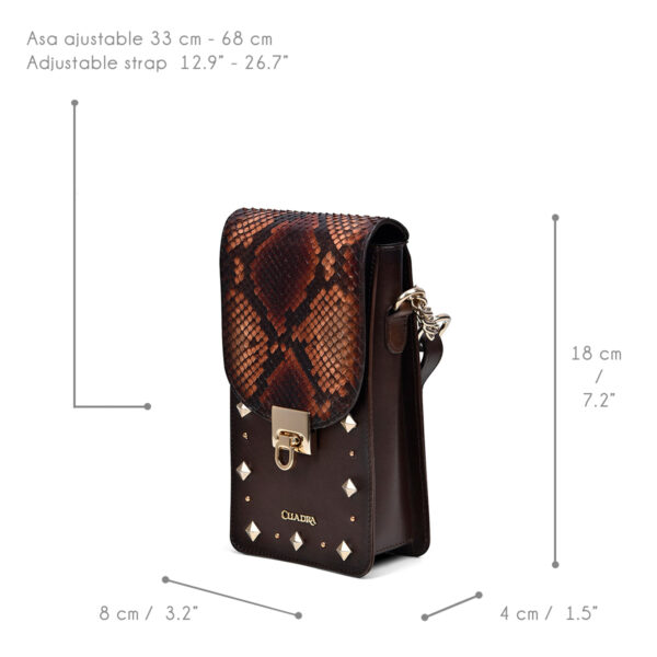 PORTA CELULAR CUADRA CON PIEL DE PITON - Image 3