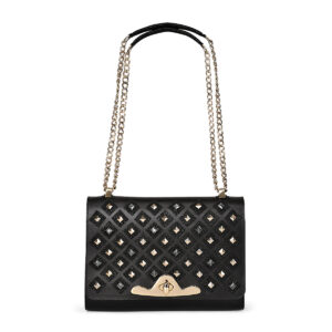 BOLSO CUADRA CON APLICACIONES EN PIEL DE MANTARRAYA Y RES