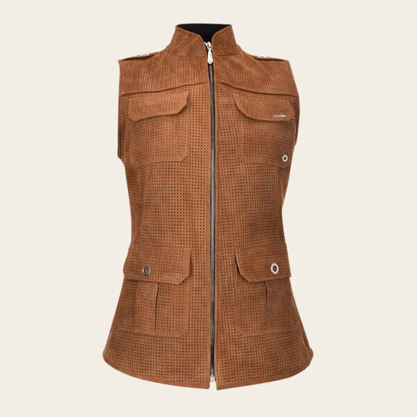 CHALECO CUADRA CON PERFORACIONES EN PIEL DE GAMUSA - Image 3